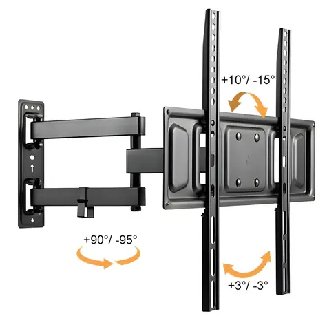 Brateck LPA63-443 / Uchwyt do telewizora rozkładany / 32"-55" / nośność 35 kg / VESA 400x400 / pochylenie +10°/-15°