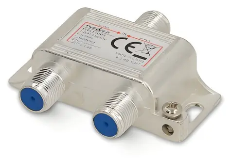 Rozdzielacz satelitarny Nedis 1:2 / Rozdzielacz / 5-2400 MHz / 75 Ohm / Tłumienie 6,5 dB