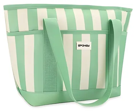 Spokey ACAPULCO zielone paski / Torba termiczna / 12 l
