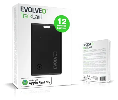 Evolveo TrackCard czarny / Lokalizator / rozmiar karty kredytowej / Apple Find My / Bluetooth 5.2