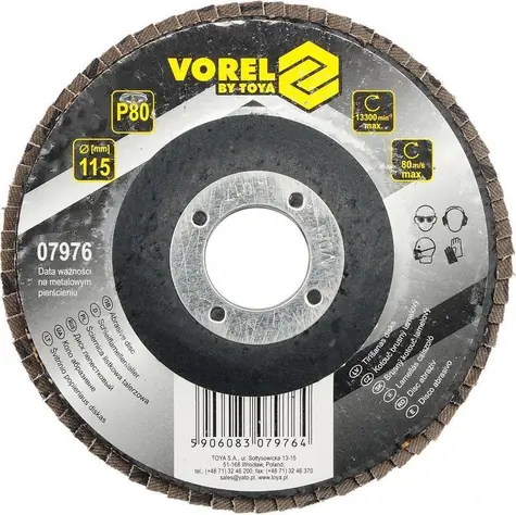 Vorel Flap grinding wheel 115 mm P80 / Flap grinding wheel / 115 mm / P80
