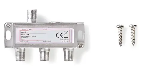 Rozdzielacz satelitarny Nedis Silver / 5 - 2400 MHz / 10,5 dB / 1x wejście / 3x wyjście / 75 Ohm