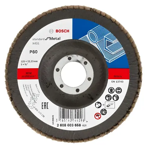 BOSCH X431 / Tarcza listkowa / P80 / 125 mm / Otwór 22,23 mm