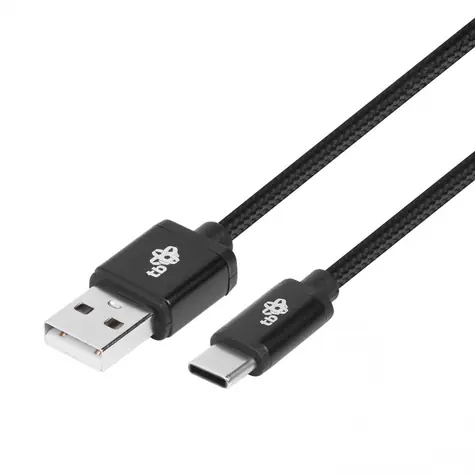 Kabel TB USB-A - USB-C czarny / kabel USB-C / pleciony / 1,5 m