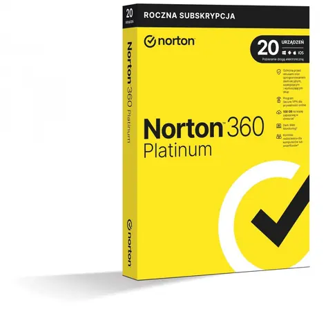 360 Platinum 100 GB / Oprogramowanie antywirusowe / 20 urządzeń / 1 rok / Pudełko