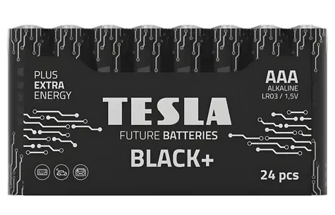 TESLA BLACK+ AAA 24 szt. / Bateria alkaliczna / LR03 / mikro ołówek / folia