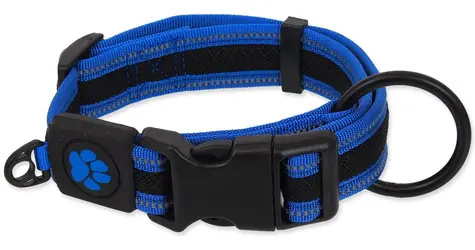 Obroża ACTIVE DOG Fluffy XL niebieska / Nylon / Elementy odblaskowe / 3,8 x 44-70 cm