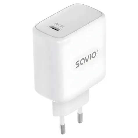 Savio LA-14 biały / Ładowarka sieciowa / 20 W / Power Delivery 3.0