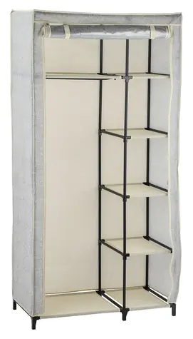 Szafa tekstylna MSV szara / Szafa / 6 przegródek / PP / 90 x 45 x 178 cm