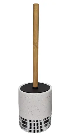 Szczotka toaletowa SPIRELLA YUMA biało-czarna / Polyresin, bambus / 110 x 36 cm