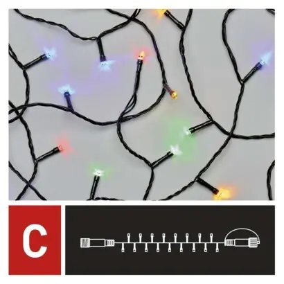 Emos D1AM02 Connect / Łańcuch świetlny / 50 LED / 5 m / IP44 / wielokolorowy