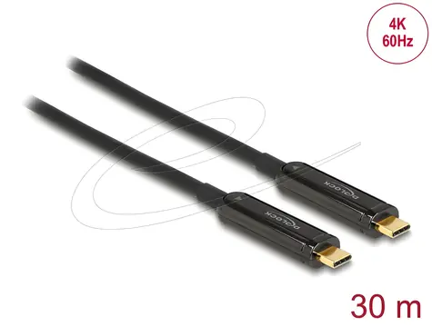 Aktywny kabel optyczny DeLock USB-C 30 m / kabel wideo / 4K / 60 Hz