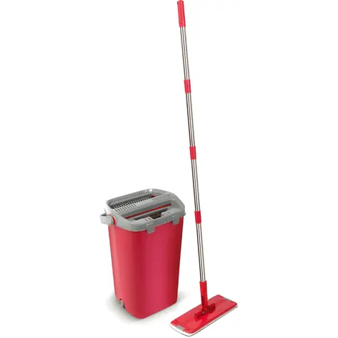 Lamart LT8067 czerwony / Zestaw do sprzątania / 11 l / Drążek 125,5 cm / Plastik
