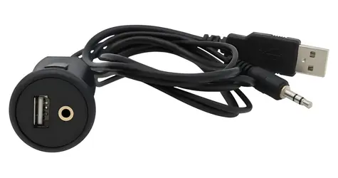KEETEC MY1121 / Przewód przedłużający AUX/USB / gniazdo 3,5 mm / 1 m