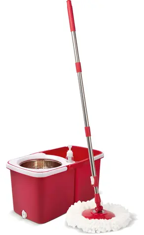 Lamart LT8062 Clean czerwony / Mop / Obrotowy z wyciskarką / Składany / 10 l / 120 cm