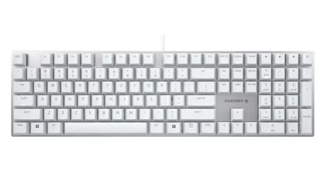 Cherry KC 200 MX srebrno-biała / Klawiatura mechaniczna / Cherry MX Brown / przewodowa / USB / układ US