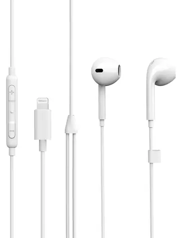 eSTUFF Słuchawki douszne do urządzeń Apple białe / Słuchawki douszne / Przewodowe / Lightning / Kabel 1,2 m / 32 ohm