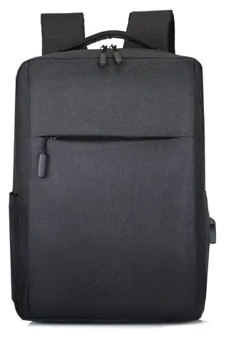 eSTUFF Cleveland czarny / Plecak na laptopy do 15,6" / Poliester / Port ładowania USB