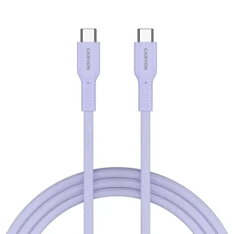 Canyon OnWire CCAP60CL fioletowy / Kabel ładujący / USB-C - USB-C / pleciony / 60 W PD / 480 Mb/s / 1 m