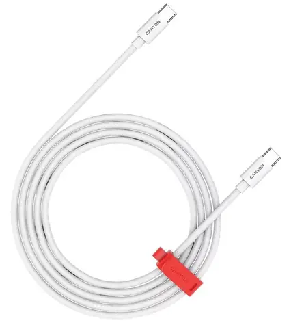 Canyon CC60AB12 biały / Kabel / USB-C - USB-C / 60 W / 480 Mb/s / 1,2 m