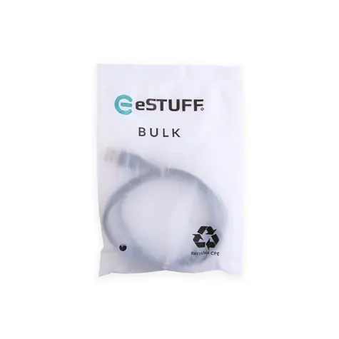 eSTUFF INFINITE (GRS) czarny (ES605180-BULK) / Kabel / USB-C - USB-A / 1 m / 60 W / GRS plastik z recyklingu