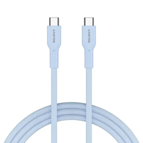 Canyon OnWire CCAP60CL niebieski / Kabel ładujący / USB-C - USB-C / pleciony / 60 W PD / 480 Mb/s / 1 m