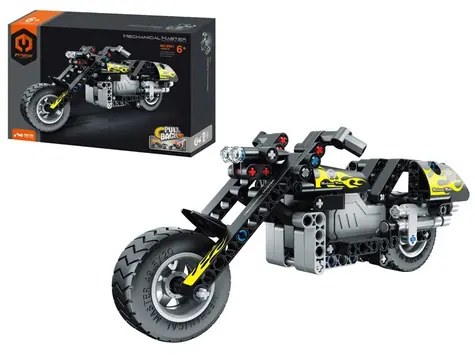 Zestaw do budowy motocykla chopper MECHANICAL MASTER / 183 elementy / Napęd pullback / od 6 lat