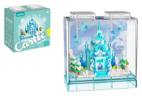 Zestaw do budowania miniaturowego zimowego zamku KOCO / Liczba elementów: 381 / od 6 lat