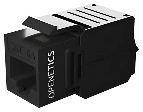 Złącze Keystone ITS RJ45 CAT6A czarne / Złącze Keystone / UTP / Nieekranowane / Samogwintujące