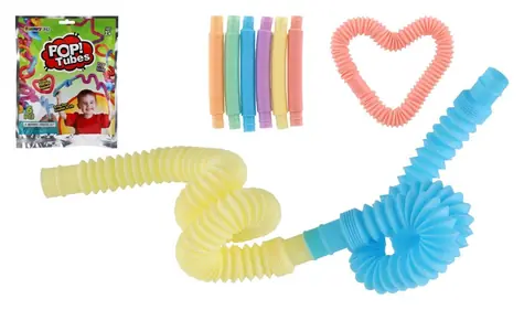 Zestaw konstrukcyjny TEDDIES Rurki rozciągliwe / 6 szt. / plastikowe / od 3 lat