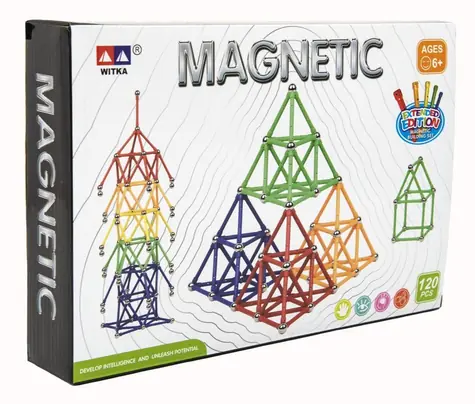 Zestaw magnetycznych klocków TEDDIES / 120 elementów / metal/plastik / od 6 lat