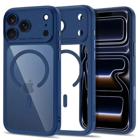 Tech-Protect MagPeak przezroczysty ciemnoniebieski / Etui / Apple iPhone 17 Pro Max, 18 Pro Max / MagSafe