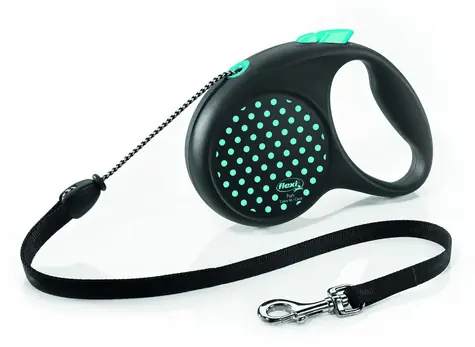 Smycz Flexi FUN Color Dots M 5m czarno-niebieska / Smycz / samozwijająca / do 20 kg