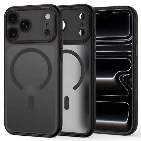 Tech-Protect MagCam matowy czarno-czerwony / Etui / Apple iPhone 17 Pro Max, 18 Pro Max / MagSafe