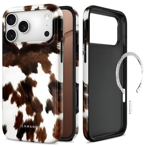 Etui Tech-Protect Lamano MagSafe brązowo-białe / do Apple iPhone 18 Pro Max i 17 Pro / MagSafe