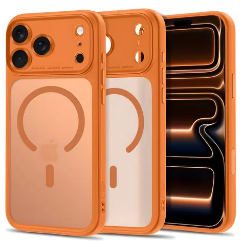 Tech-Protect MagPeak matowy pomarańczowy / Etui / Apple iPhone 18 Pro, 17 Pro / MagSafe