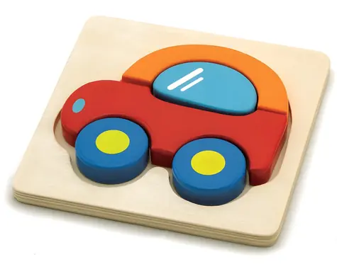 Puzzle BABU Samochód / Drewniana układanka / 5 elementów
