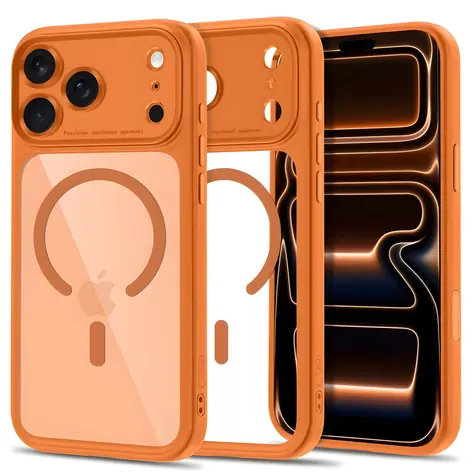 Tech-Protect MagPeak transparentny pomarańczowy / Etui / Apple iPhone 18 Pro, 17 Pro / MagSafe
