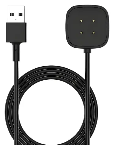 Kabel ładujący USB X-SITE do FitBit Sense i Versa / Kabel ładujący / Czarny / Długość 1 m