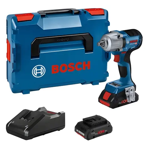 Klucz udarowy BOSCH GDS 18V-450 HC Professional / Akumulatorowy / 18 V / 450 Nm / 2 x 4,0 Ah / Bluetooth / L-BOXX