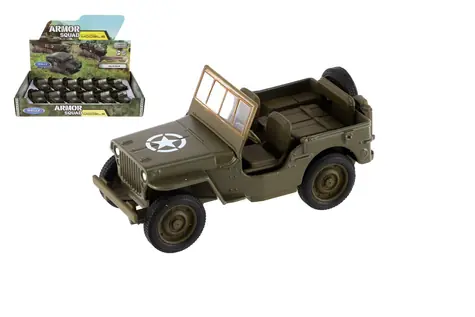 MISIU Samochód wojskowy Jeep Willys MB 10 cm / Metal/plastik / Napęd pull-back / od 3 lat