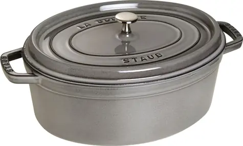 Staub Round Cocotte grafitowo-szary / Rondel z pokrywką / 31 cm / żeliwo