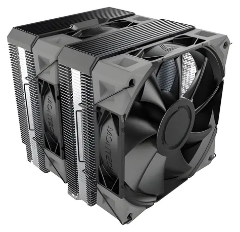 Montech NX600 czarny / chłodzenie procesora / Dual Tower / 2× 120 mm / 800-2000 obr./min / 6 rurek cieplnych / PWM / do AMD i Intel