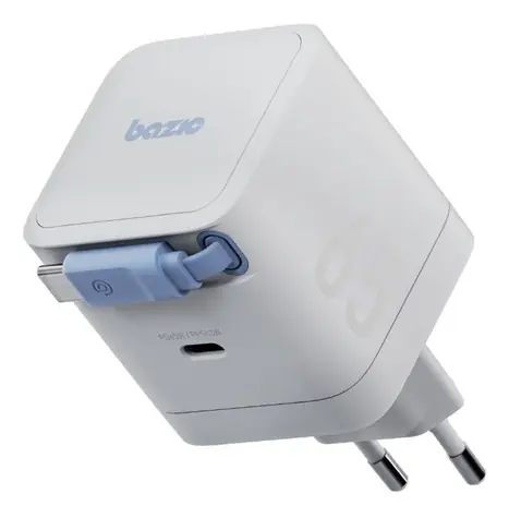 ENERGEA BAZIC GoPort Retrek / Ładowarka / GaN / 65 W / USB-C / kabel zwijany 70 cm