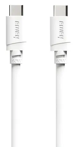 HAMA USB-C biały / Kabel do ładowania i transmisji danych / USB-C / 60 W / 2 m