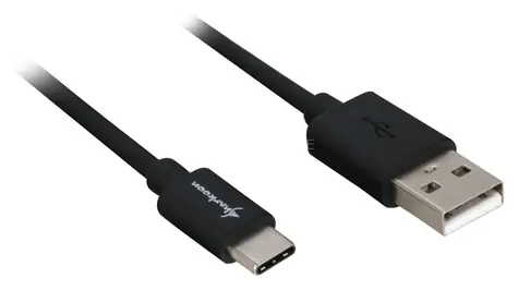 Sharkoon USB-A - USB-C czarny / Kabel / USB 2.0 / 0,5 m