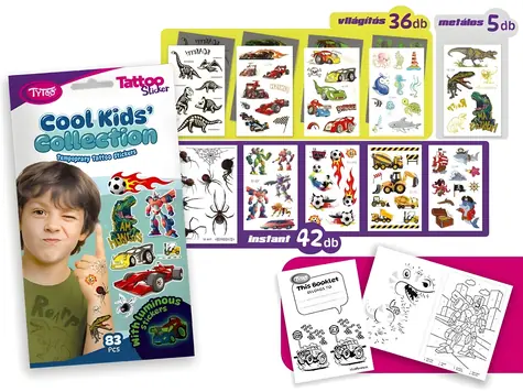 Kolekcja TYTOO Cool Kids' Collection / Tatuaże brokatowe / Motywy dla chłopców / od 3 lat