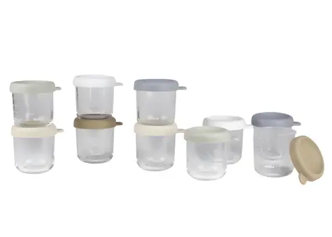 Kubki do żywności Beaba Glass 10 x 250 ml Naturalne / Kubki do żywności / szkło / -20 °C do +80 °C