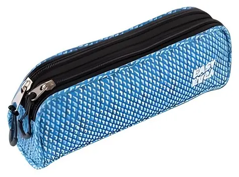 Etui studenckie Easy Student wzór biało-niebieski / Etui / 2 zamki / 22×10×5 cm