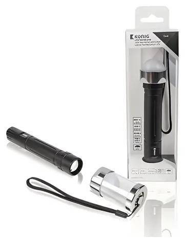 Latarka kempingowa LED König czarna / Latarka / 220 lm